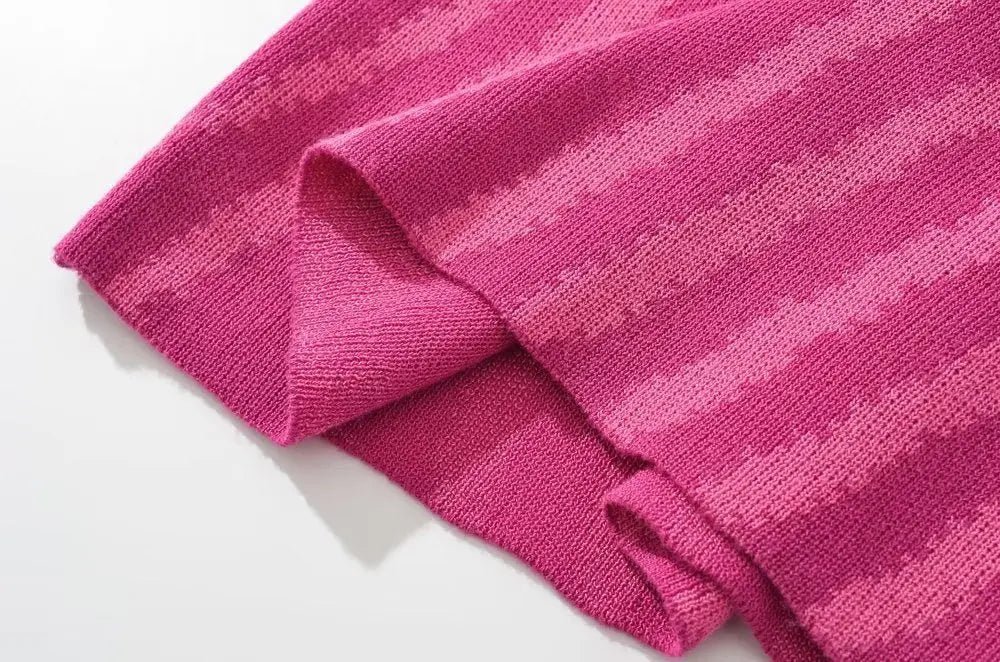 Chic Abstract Knitted Long Dress fashionnsio