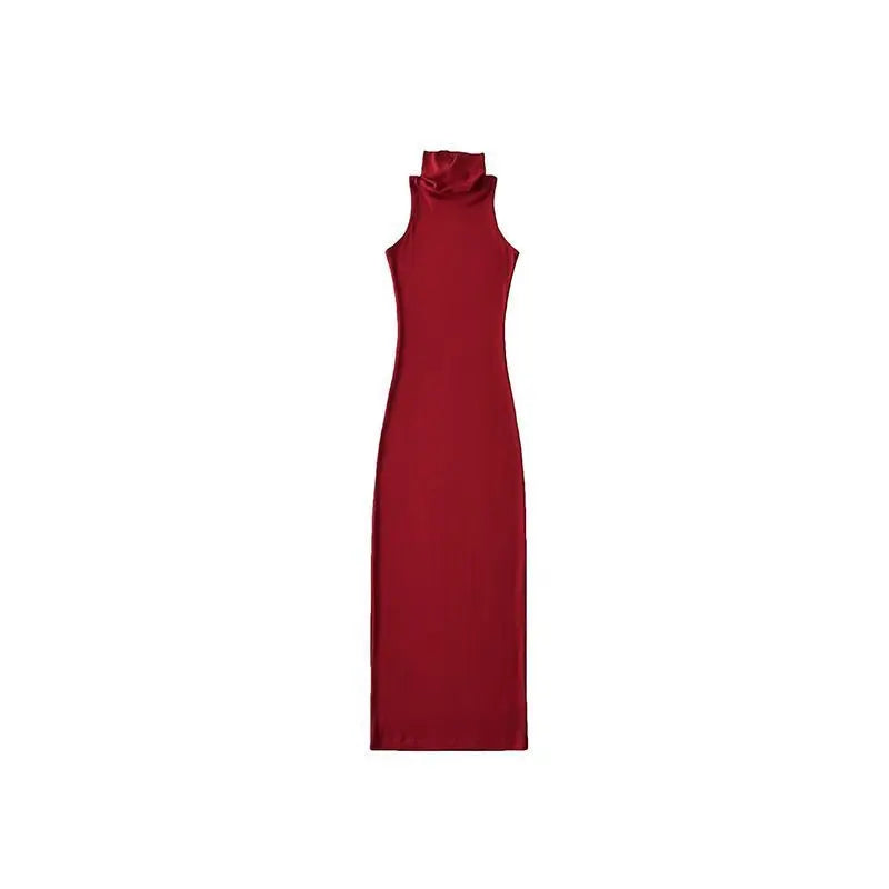 Turtleneck Bodycon Long Dress fashionnsio