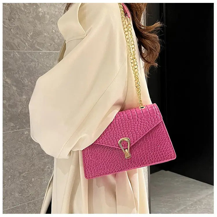 Textured Chain Pattern Sling Bags fashionnsio