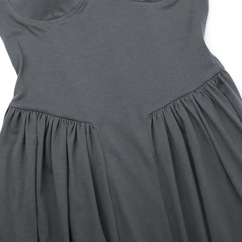 Pleated Slim Waist Long Dress fashionnsio