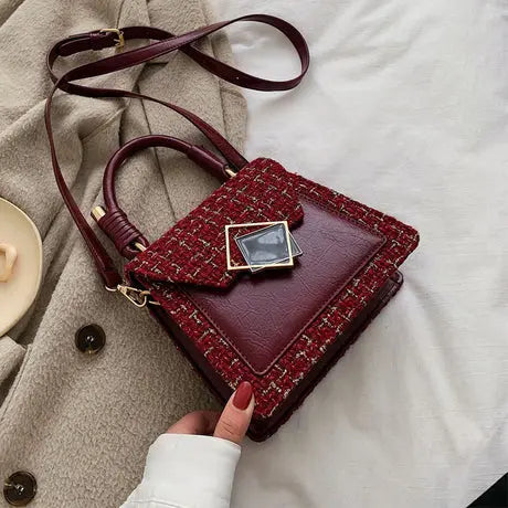 Tweed Fashionable Handbags/Sling Bags fashionnsio