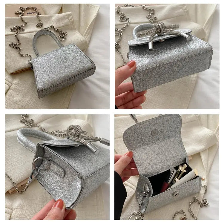 Diamond Sparkling Bowknot Handbags fashionnsio