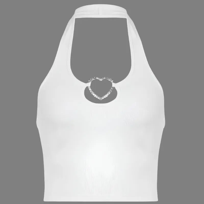 Diamond Heart Halter Tank Top fashionnsio