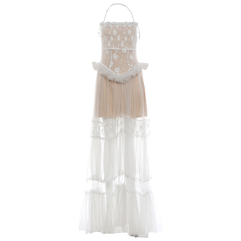 Mesh Patchwork Long Gowns fashionnsio