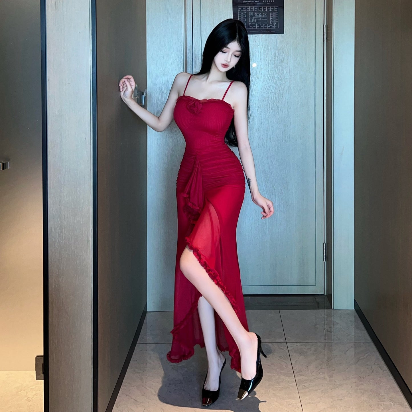 Floral Layered Ruffle Dress - Fashionnsio