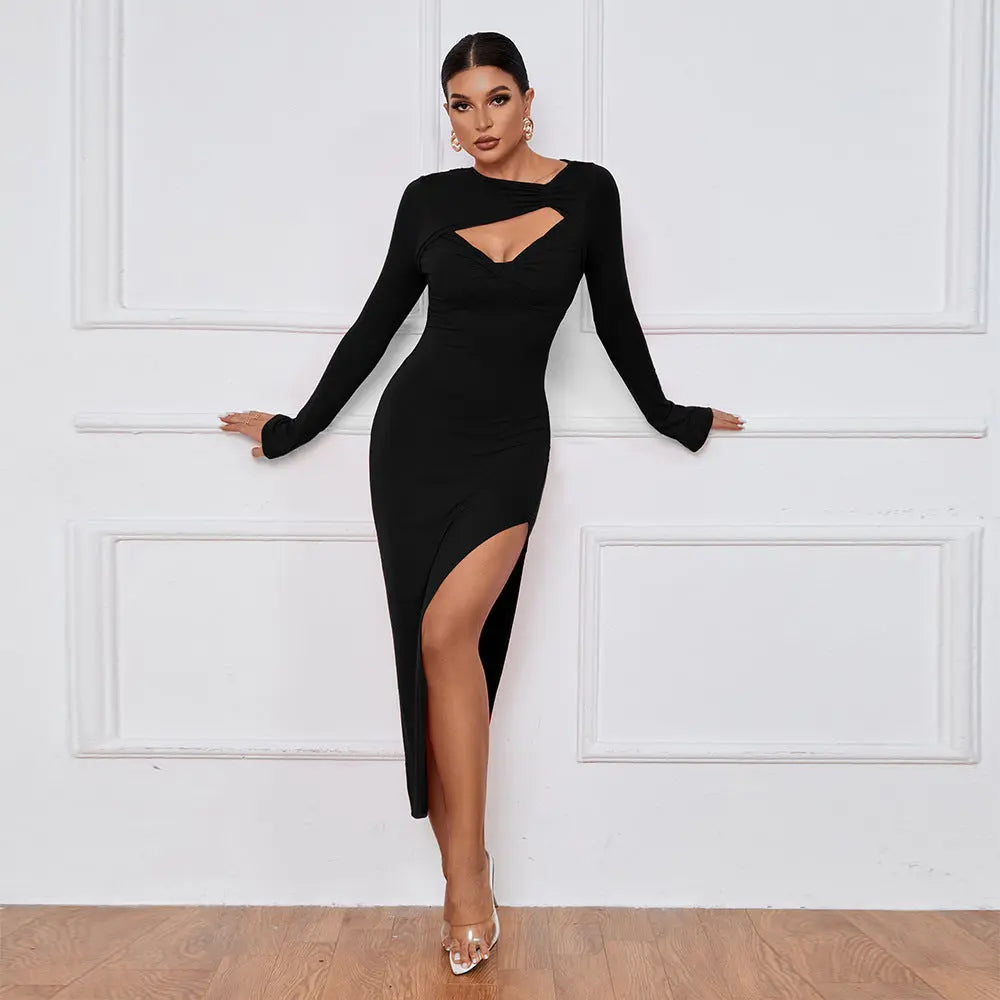 Sexy Hollow Out Slit Dress fashionnsio