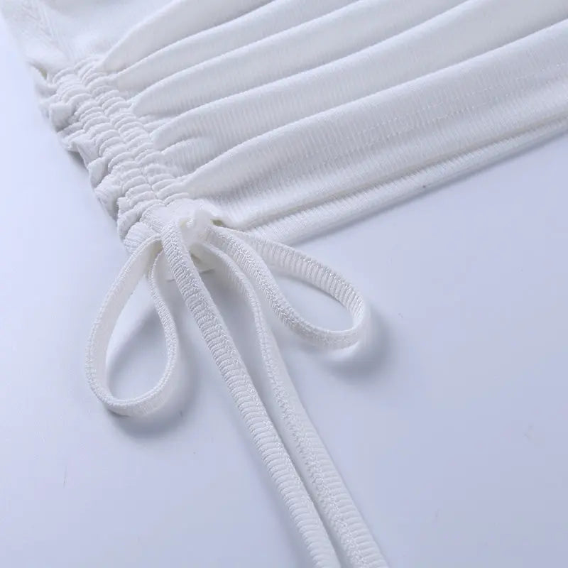 One Shoulder Drawstring Top fashionnsio