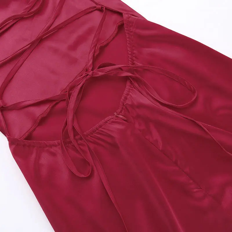 Backless V Neck Long Dress fashionnsio