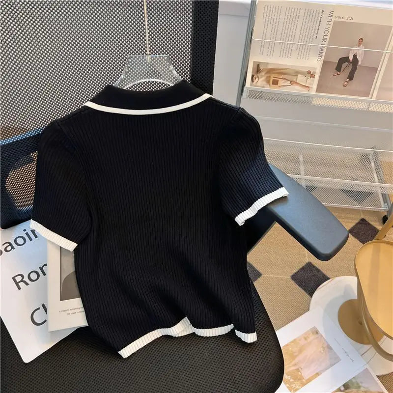 Korean Knitted T-shirt Top fashionnsio