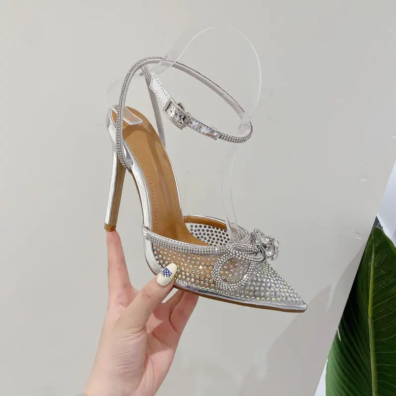 Bow-Knot Crystal High Heels fashionnsio