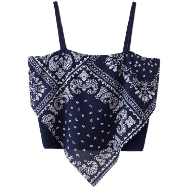 Printed Bandana Handkerchief Tube Top fashionnsio