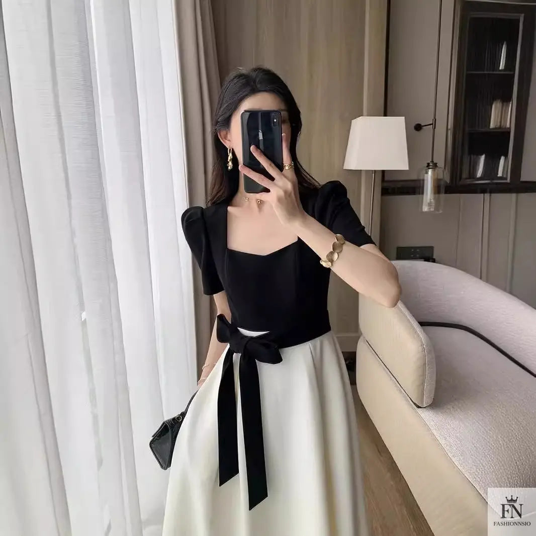 French Hepburn Bow Dress