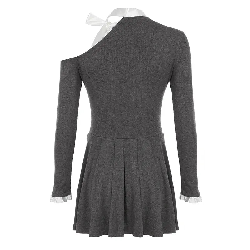 Bow Knot Off Shoulder Mini Dress fashionnsio