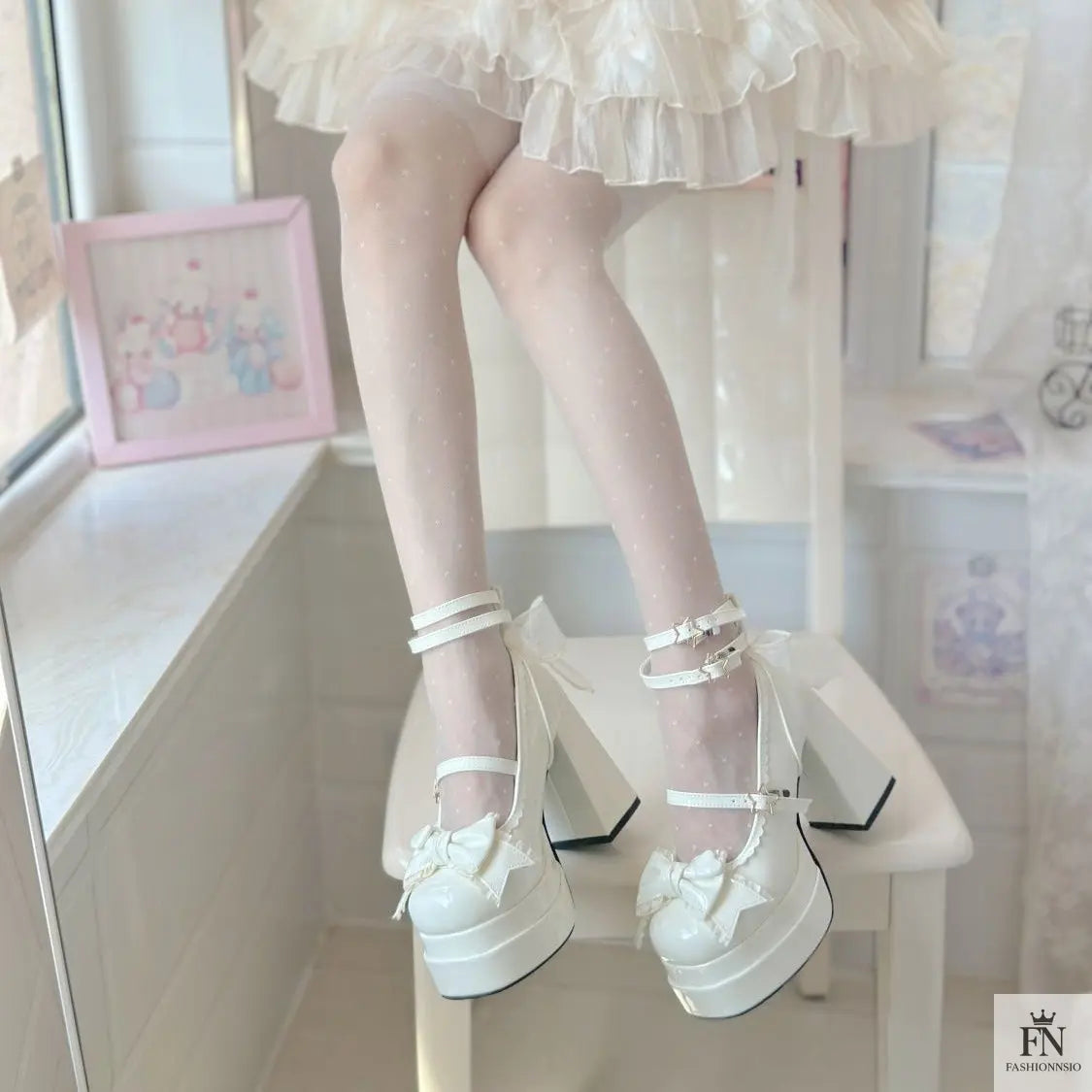 Mary Jane Cute Bow Block Heels - Fashionnsio