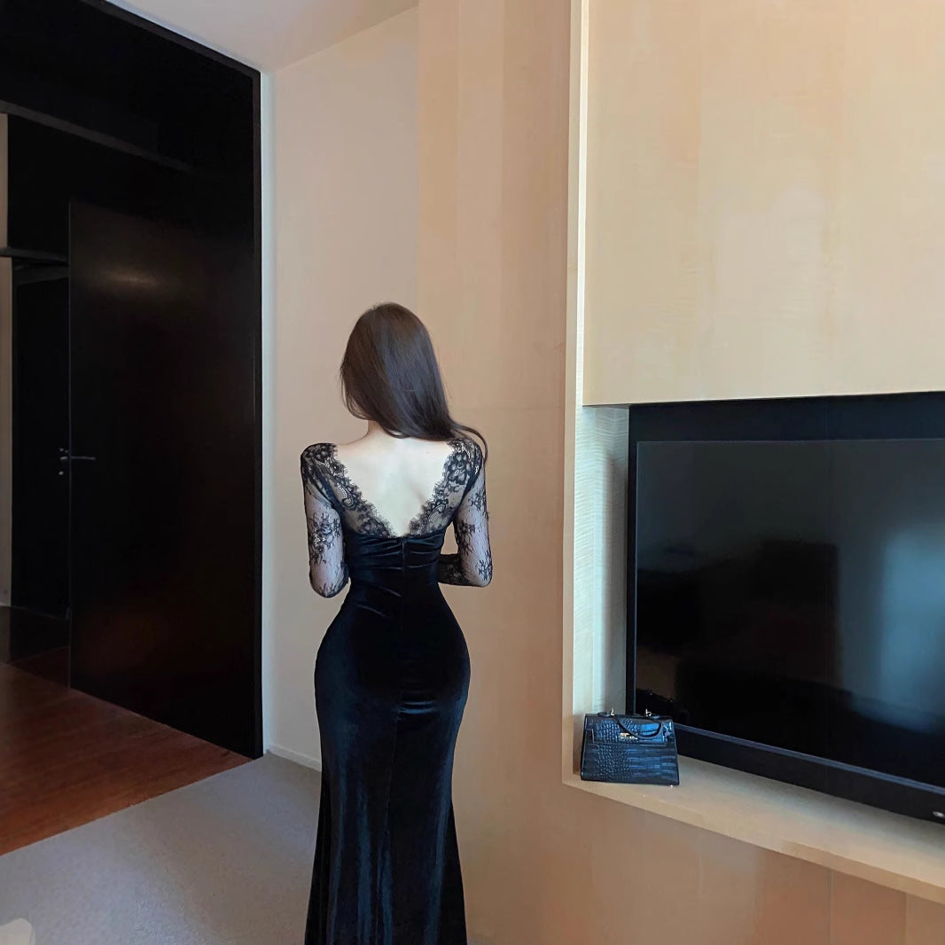 Lace Patchwork Bodycon Dress - Fashionnsio