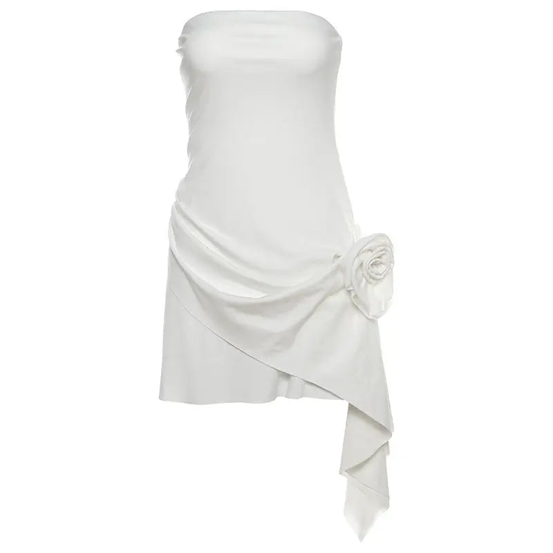 Flower Strapless Mini Dress fashionnsio