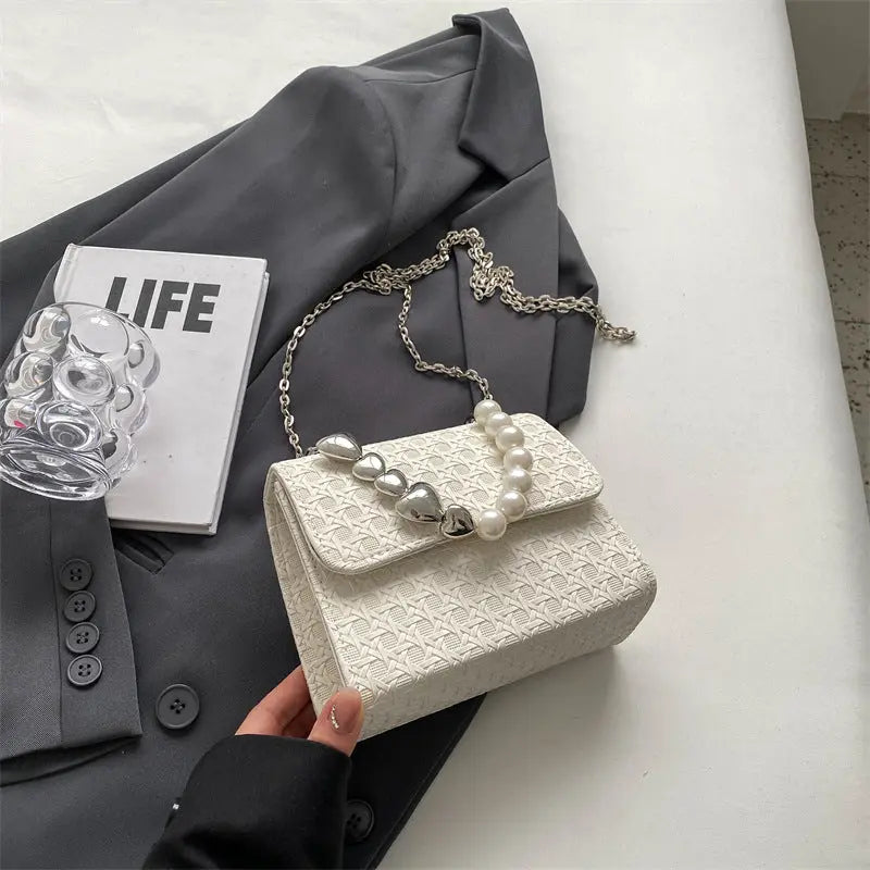 Heart Pearl Shoulder Bags fashionnsio