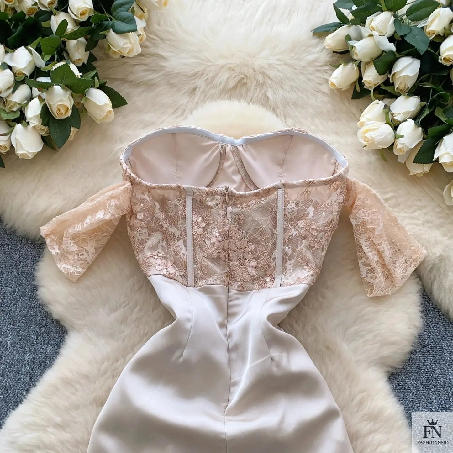 Off Shoulder Long Corset Dress - Fashionnsio