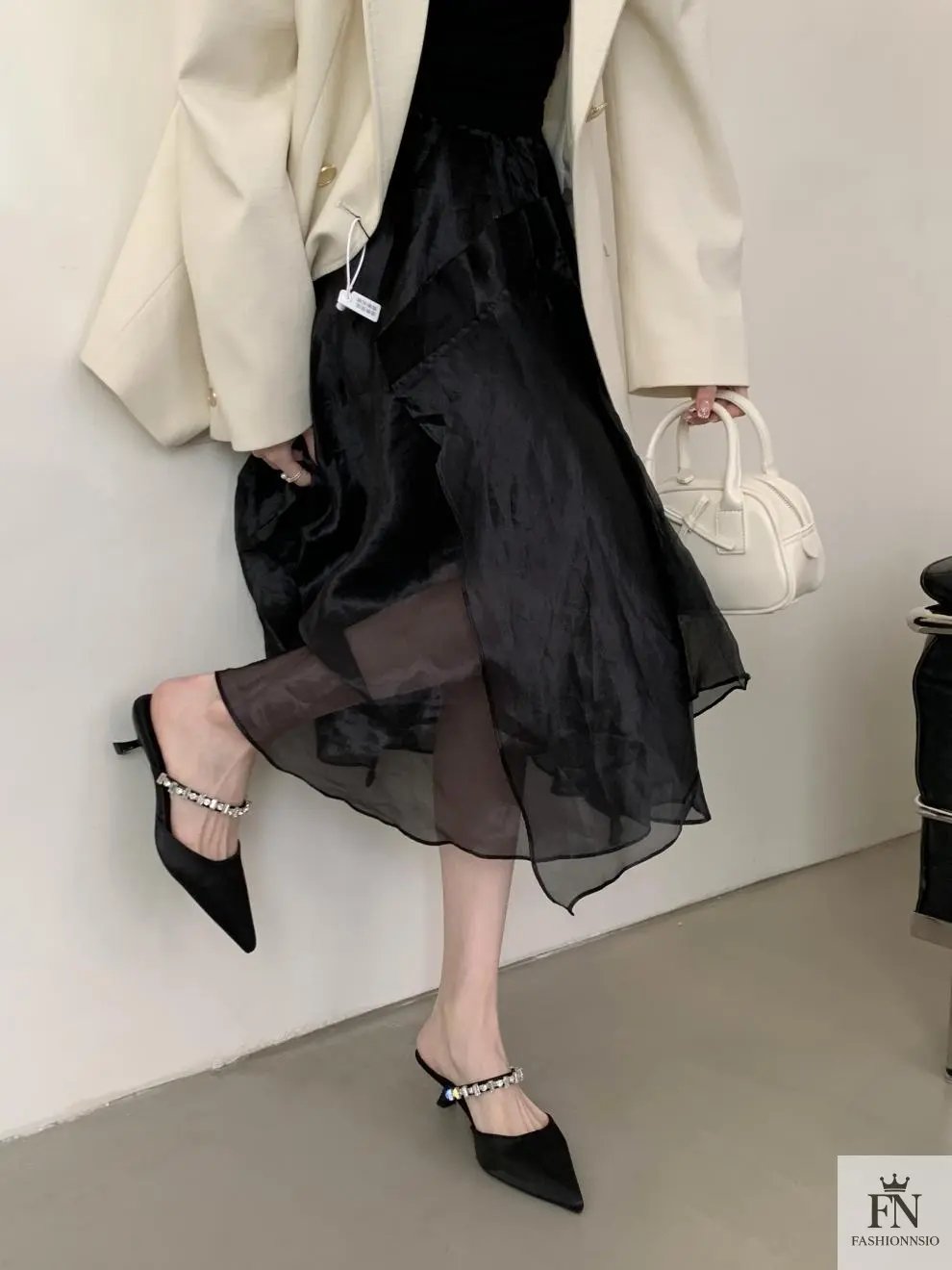 Rhinestone Strap Pointed Heels - Fashionnsio