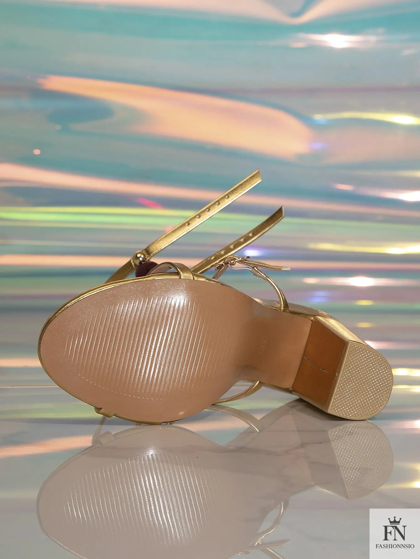 Roman Gem Ankle Straps Chunky Heels - Fashionnsio