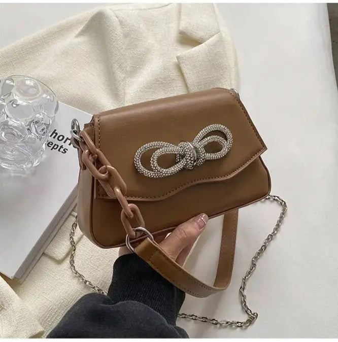 Diamond Bow Shoulder Bags fashionnsio