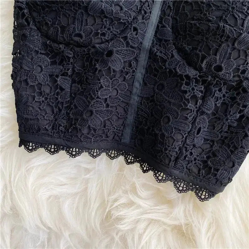 Lace Bow Chain Crop Top fashionnsio