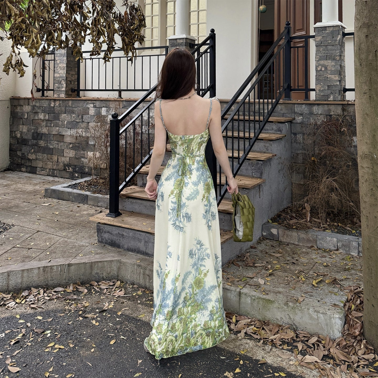 Ruffle Printed Maxi Dress - Fashionnsio