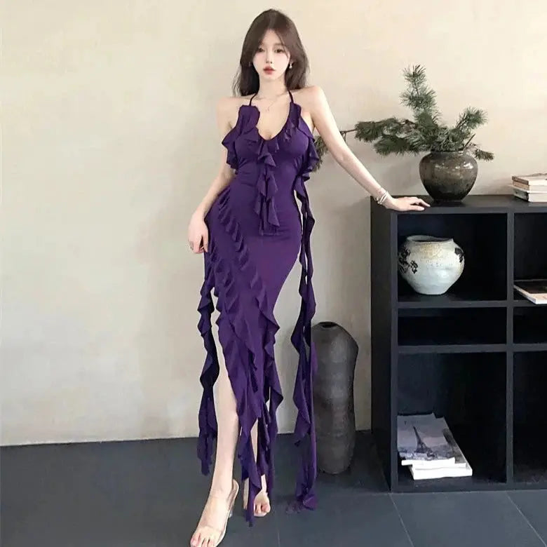 Ruffle Dress - Tassel Ruffle Bodycon Dress - Korean Dress Fashionnsio Ruffle Dress - Tassel Ruffle Bodycon Dress - Korean Dress Fashionnsio