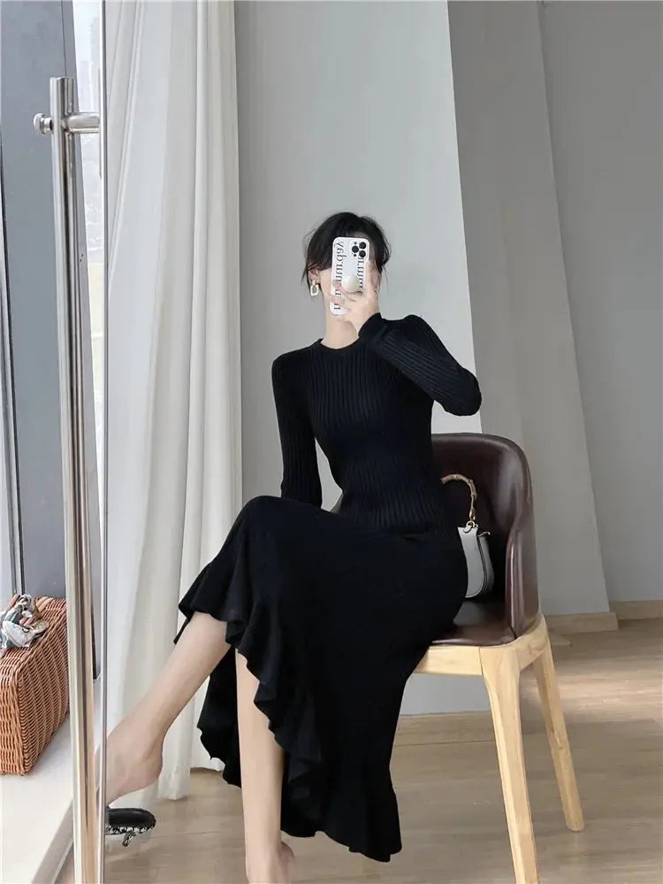 Korean Fishtail Knitted Dress fashionnsio