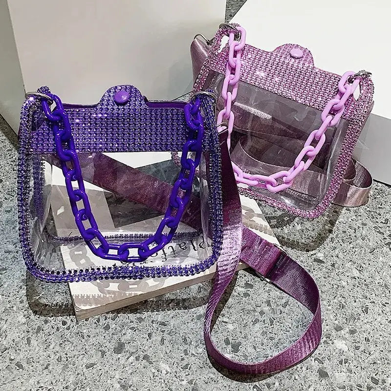 Transparent Rhinestone Handbags fashionnsio