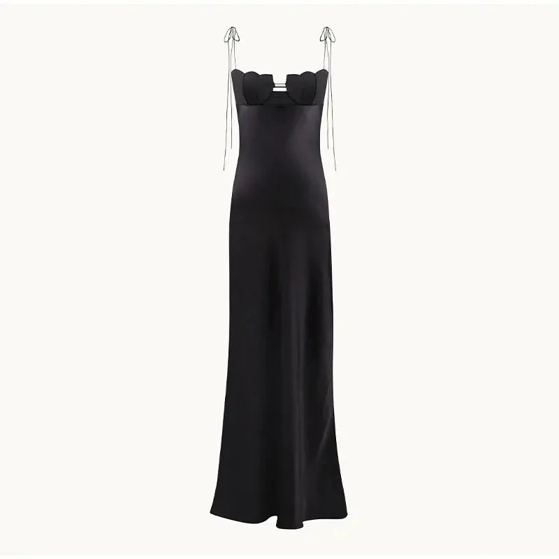 Lace Up Floral Long Dress fashionnsio