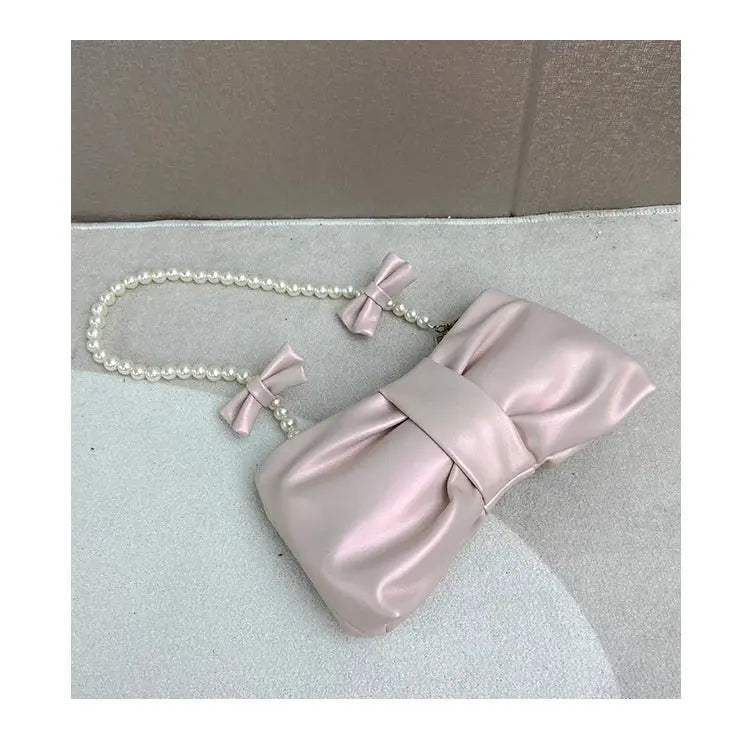 Pearl Bow Shoulder Bags fashionnsio