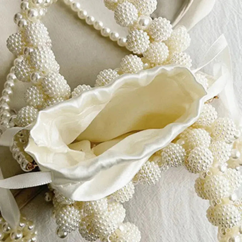 Pearl Beading Bow Sling Bags fashionnsio
