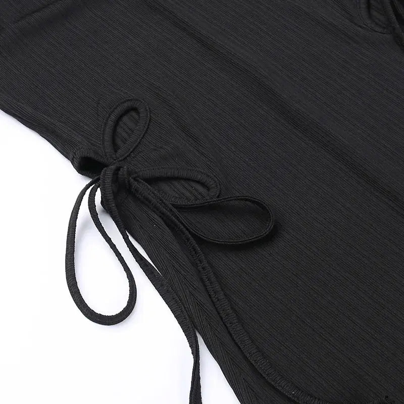 Halter Cut-out Ribbon Long Dress fashionnsio