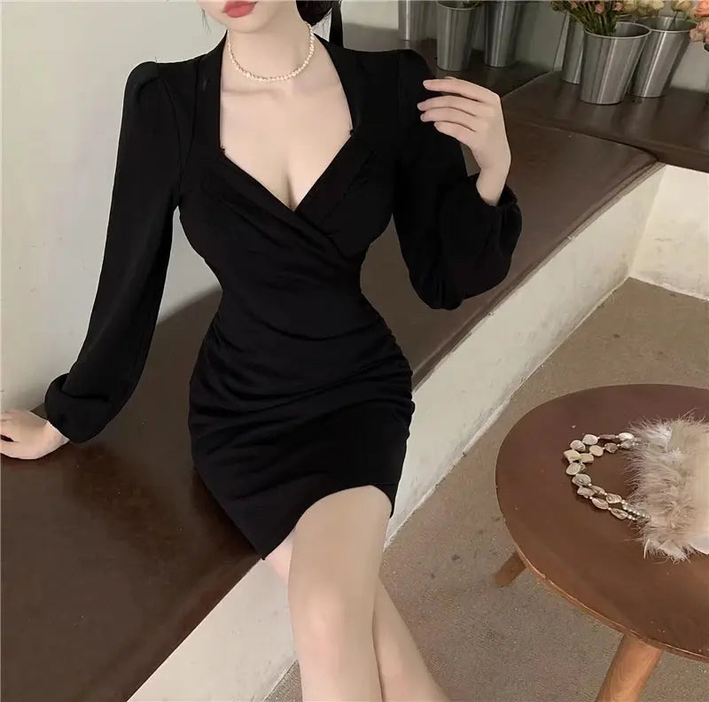 Puff Sleeve Mini Dress fashionnsio