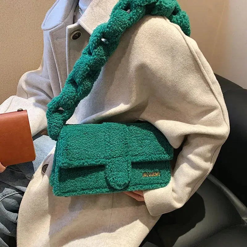 Twist Plush Shoulder Bags fashionnsio