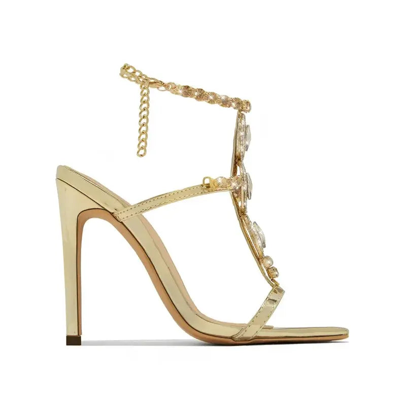 Luxury Crystal Chain High Heels fashionnsio
