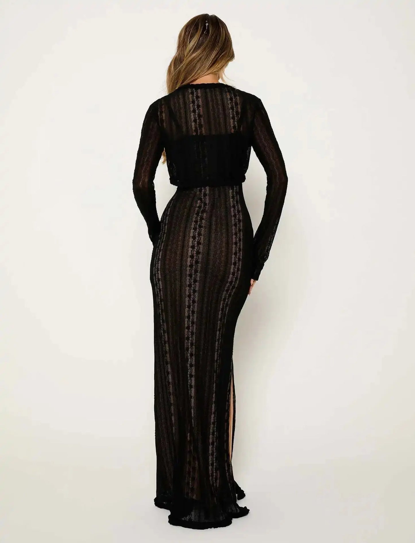 Knit Two Piece Set Dress + Cardigan fashionnsio