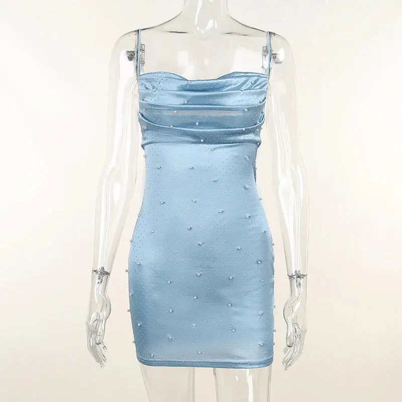 Pearls Beaded Bodycon Dress fashionnsio