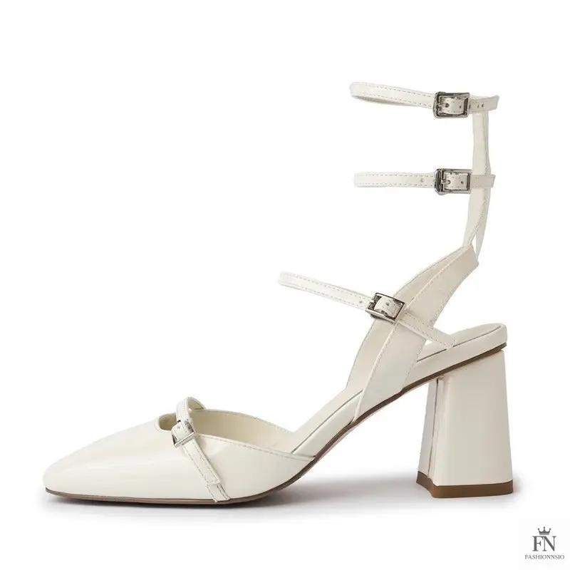 Straps Mary Jane Chunky Heels - Fashionnsio