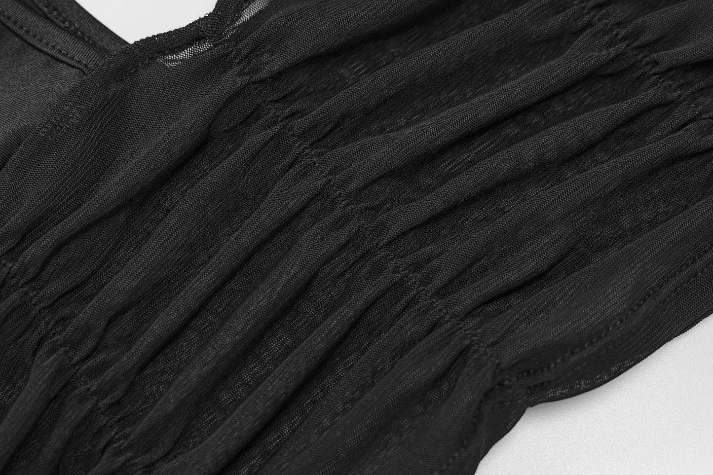 Halter Mesh Ruched Top fashionnsio