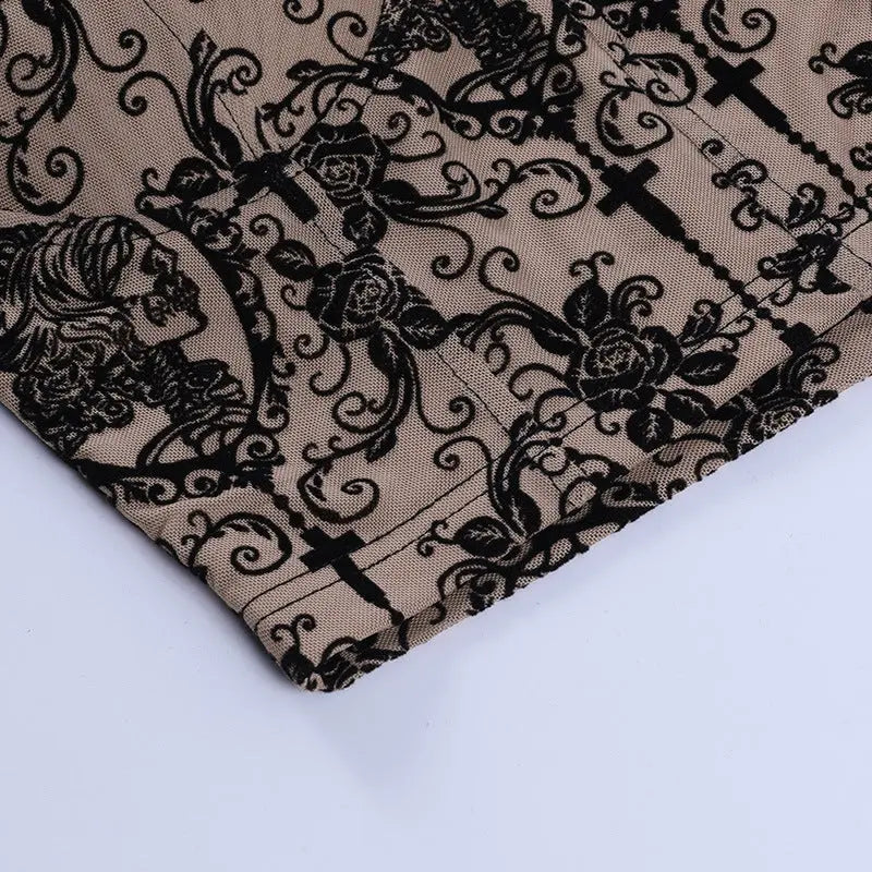 Printed Corset Crop Top fashionnsio
