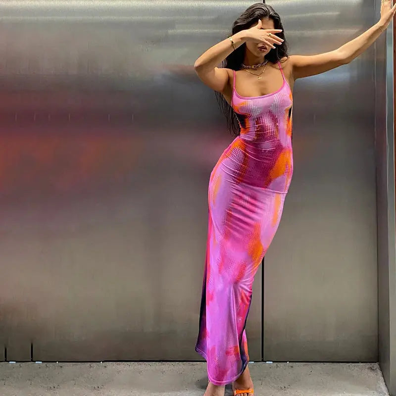 Bodycon Dress - Printed Slim Bodycon Long Dress Fashionnsio Bodycon Dress - Printed Slim Bodycon Long Dress Fashionnsio