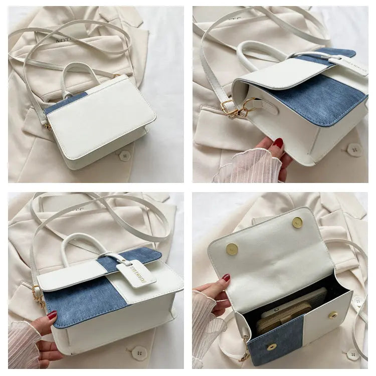 Contrast Color Denim Handbags/Sling Bags fashionnsio
