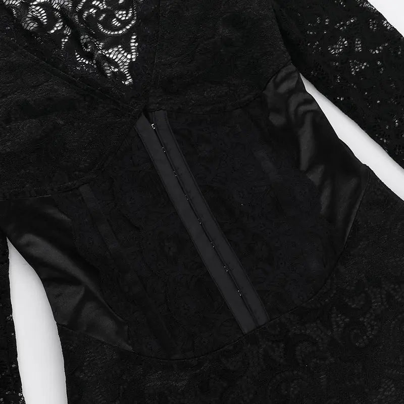 Lace Corset Bodycon Mini Dress fashionnsio