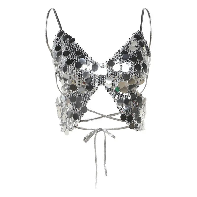 Butterfly Sequin Sling Top fashionnsio