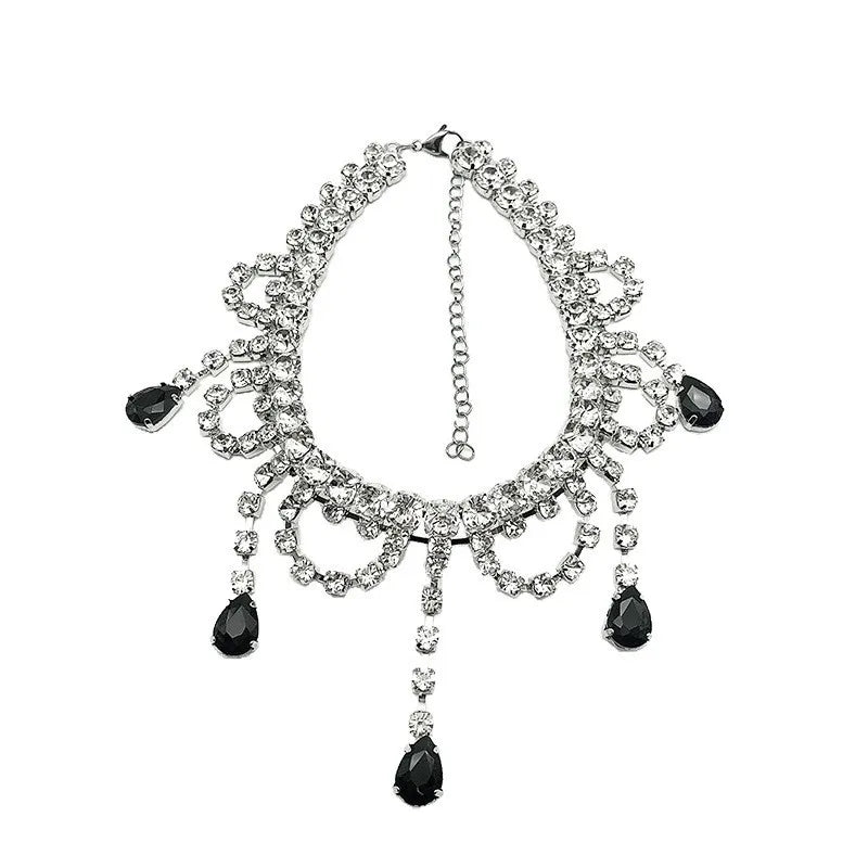 Midnight Droplet Choker Necklace