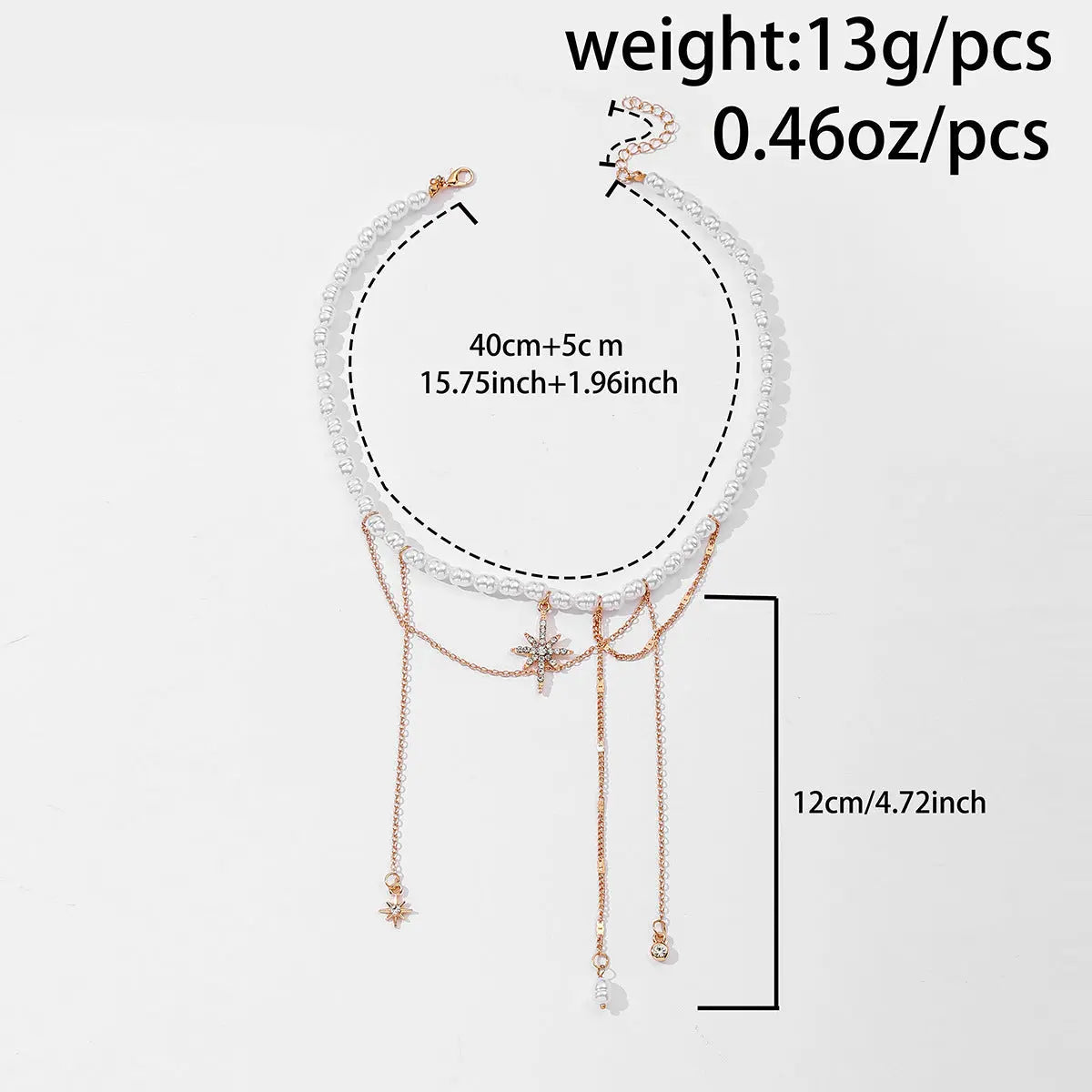 Pearl Star Tassel Necklace fashionnsio
