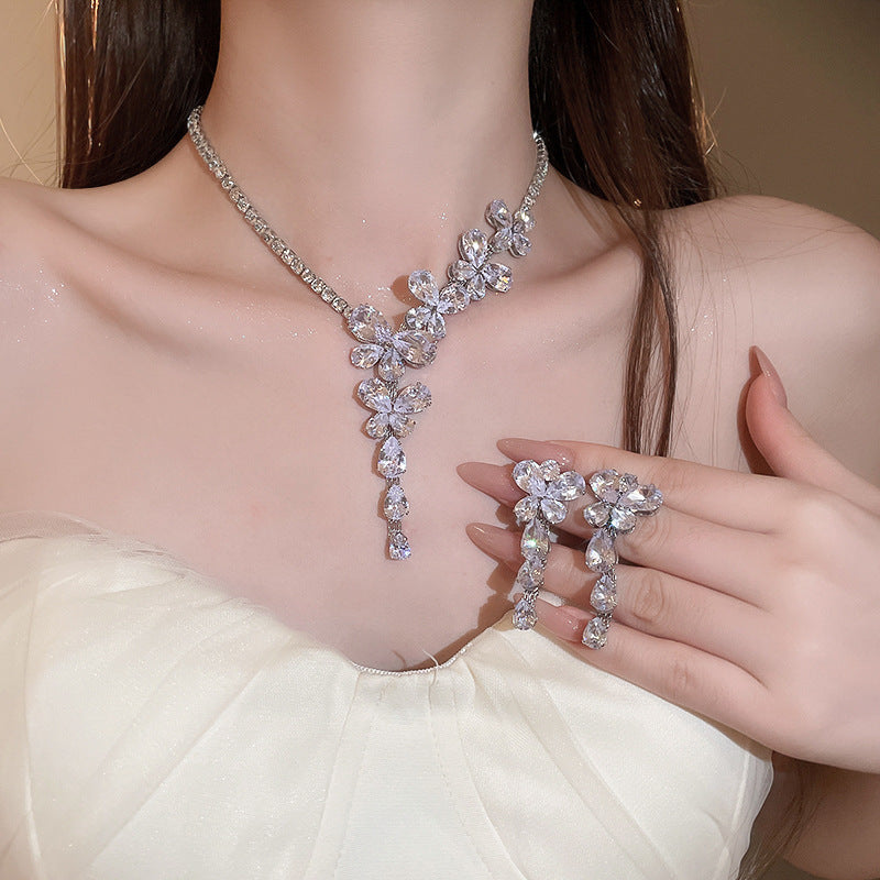 K-Drama Flutter Diamond Jewelry Set - Fashionnsio