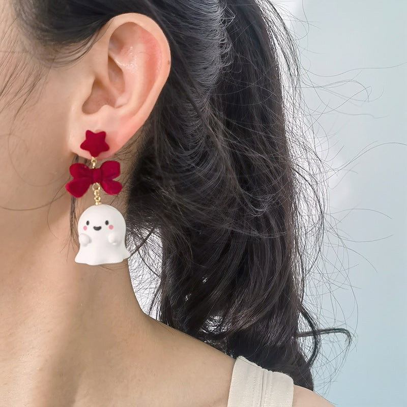 Bowknot Red Cute Earrings fashionnsio